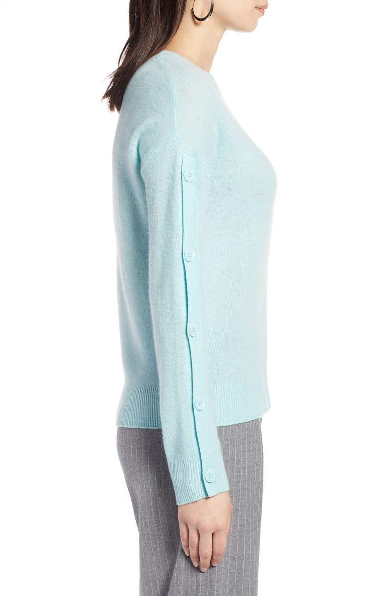 Halogen<sup>®</sup> Cashmere Button Sleeve Sweater, Alternate, color,