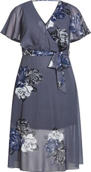 City Chic Garnet Flutter Sleeve Wrap Dress