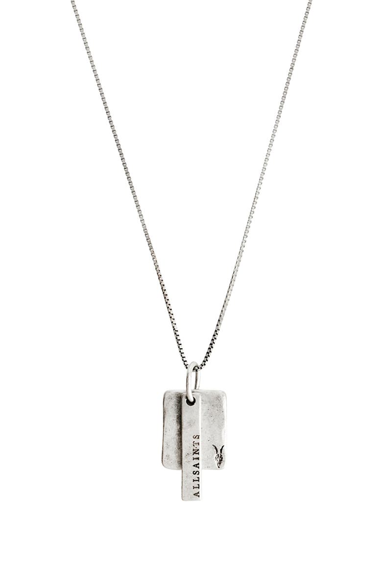Leor Dog Tag Pendant Necklace, Alternate, color, WARM SILVER