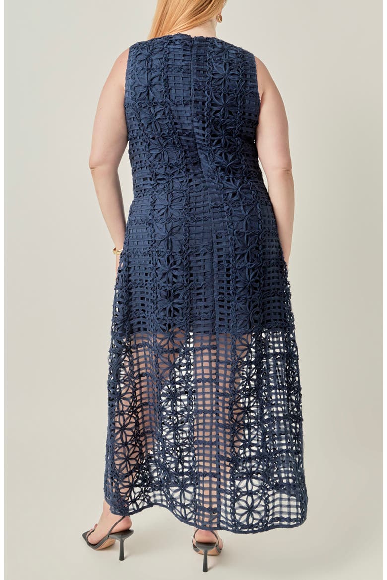 Textured Sleeveless Maxi Dress, Alternate, color, NAVY