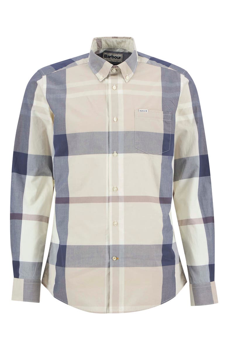 Barbour Harris Classic Fit Plaid Cotton Button-Down Shirt, Alternate, color, Oban Mist Tartan