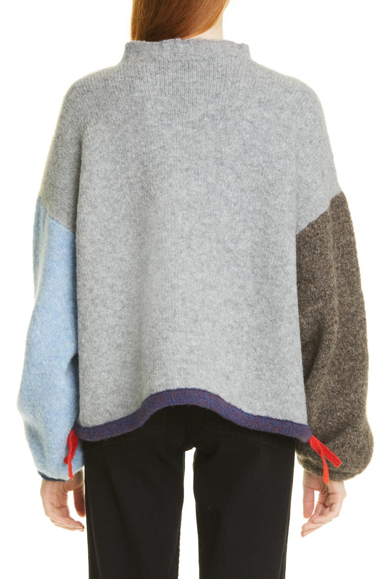Charlie Wah Colorblock Wool Blend Sweater, Alternate, color, STONE