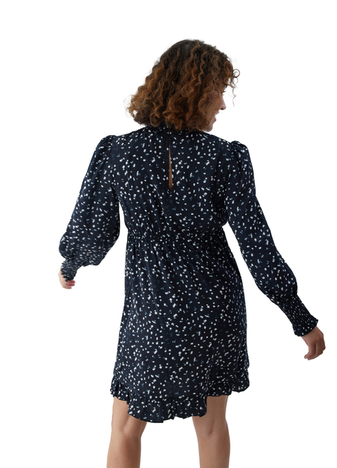 Maternity Smocked Mock Neck Mini Dress