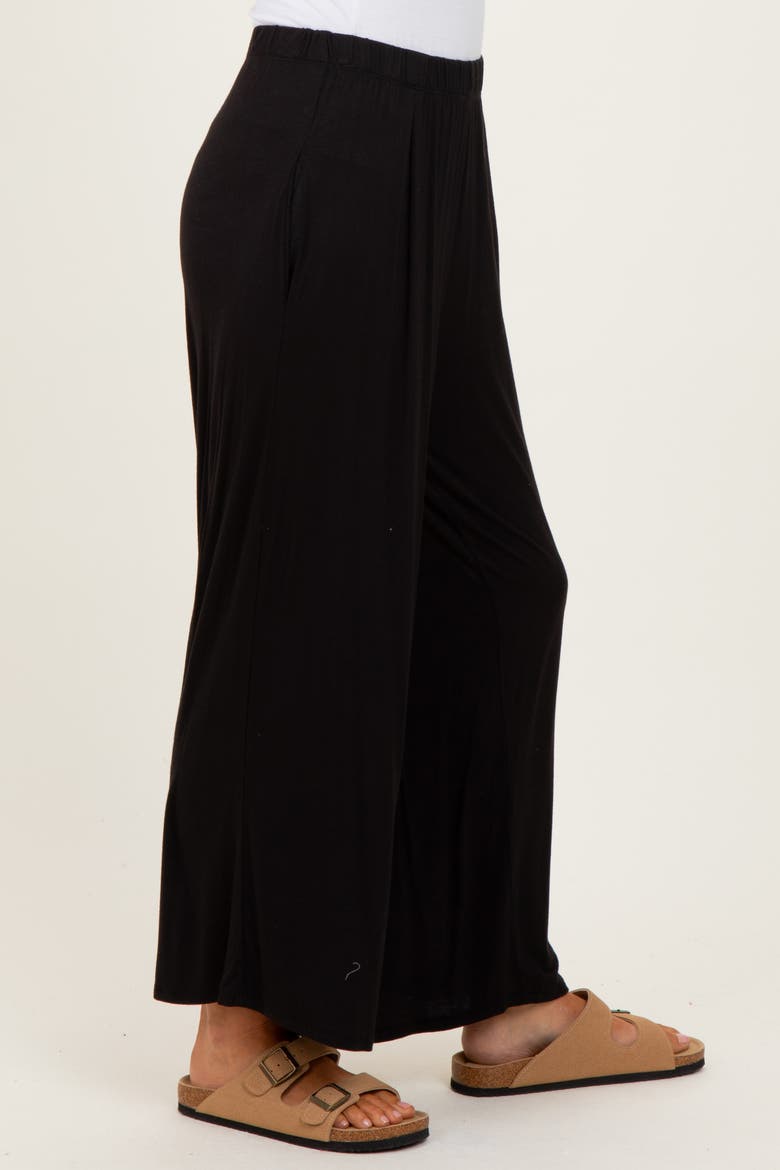 Wide Leg Ankle Lounge Pants, Alternate, color, Black