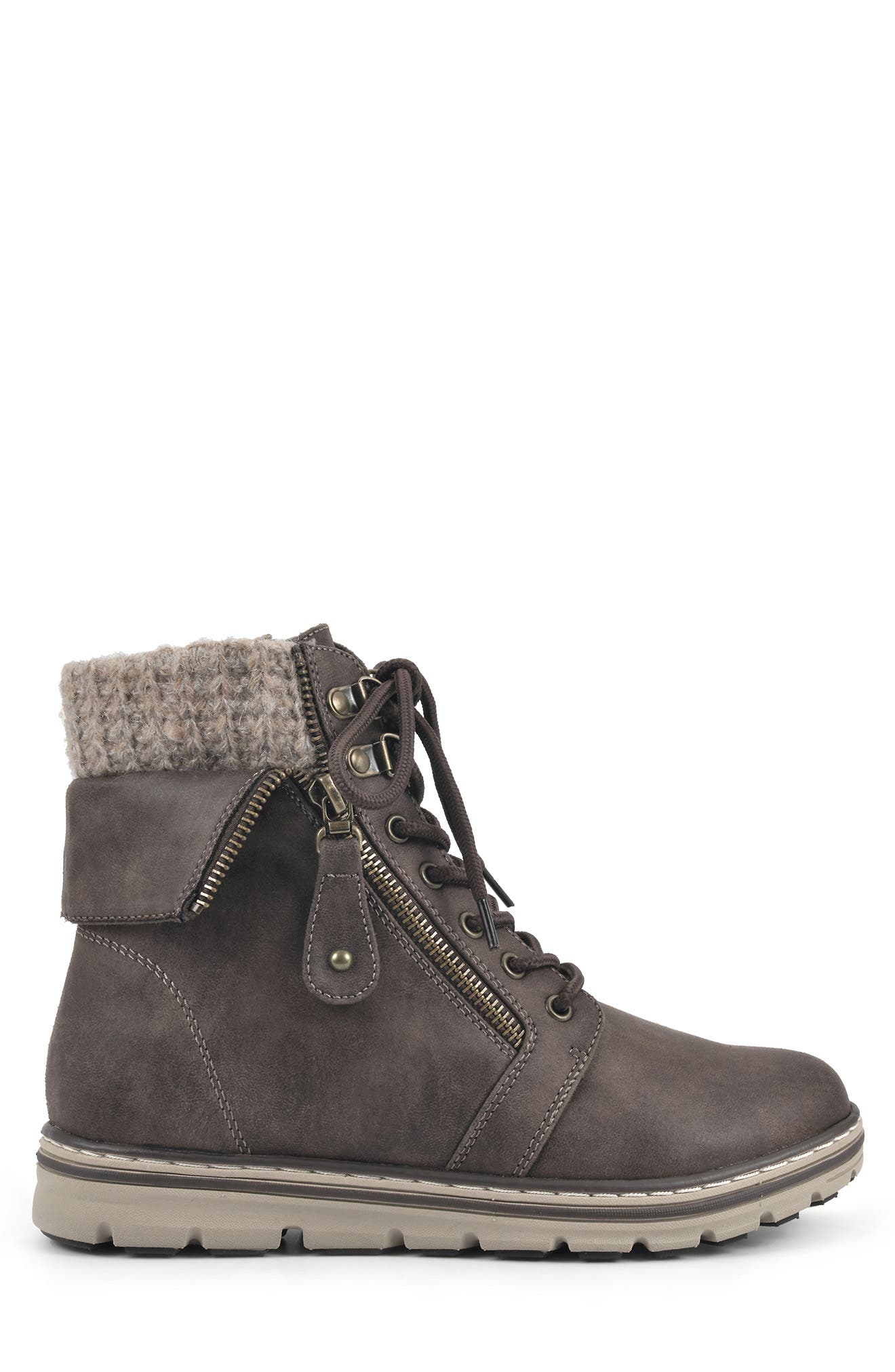 CLIFFS BY WHITE MOUNTAIN Kaylee Boot, Alternate, color, Stone/ Fabric/ Sweater