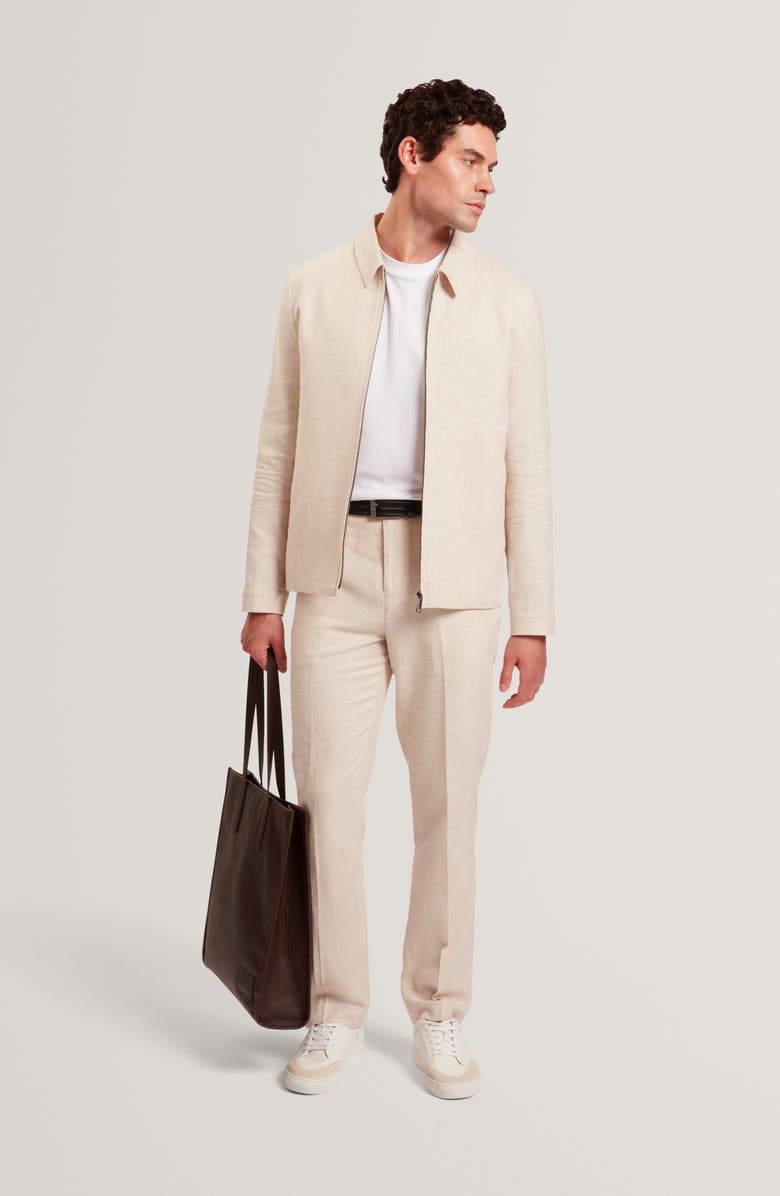 Ted Baker Givrant Slim Fit Linen & Cotton Pants, Alternate, color, Ecru