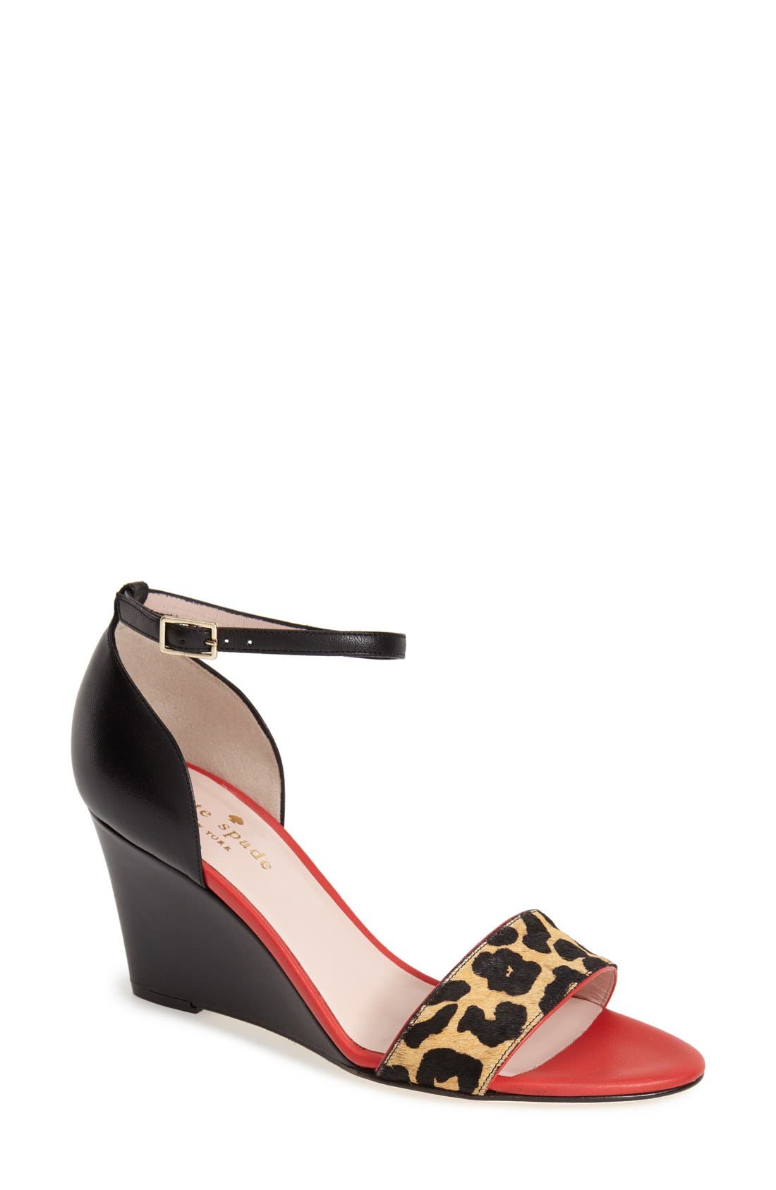 'amanda' wedge sandal, Main, color, DESERT/ BLACK