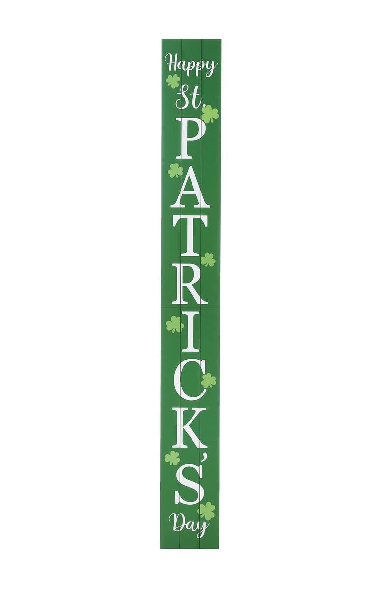 Glitzhome 60"L Wooden St. Patrick's Porch Sign, Main, color, Green
