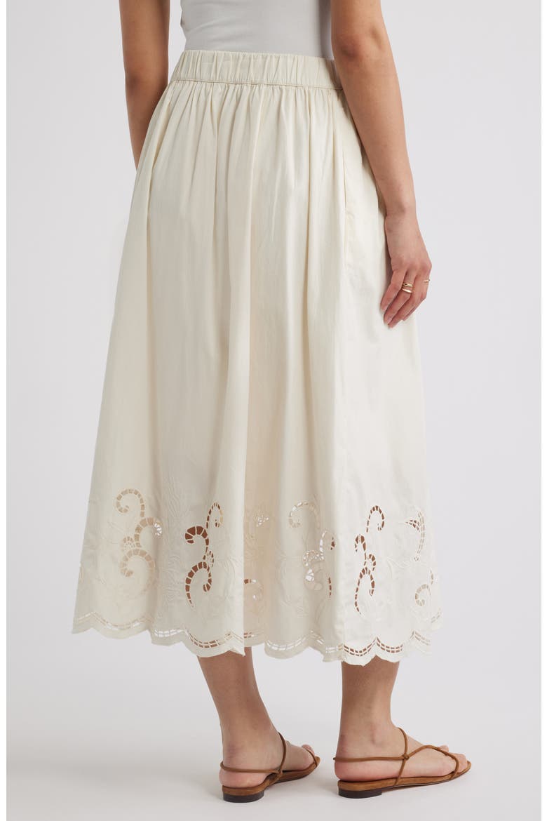 Schiffli Embroidered Midi Skirt, Alternate, color, IVORY TOFU