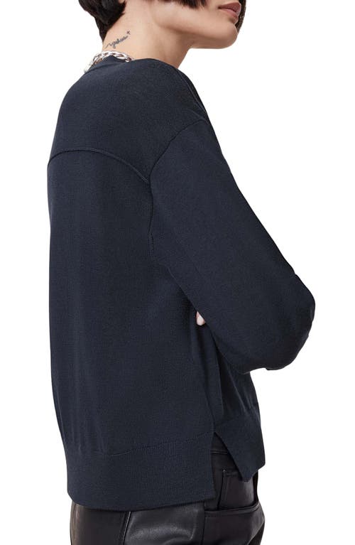 Shop Allsaints Julieana Merino Wool Sweater In Ink Blue