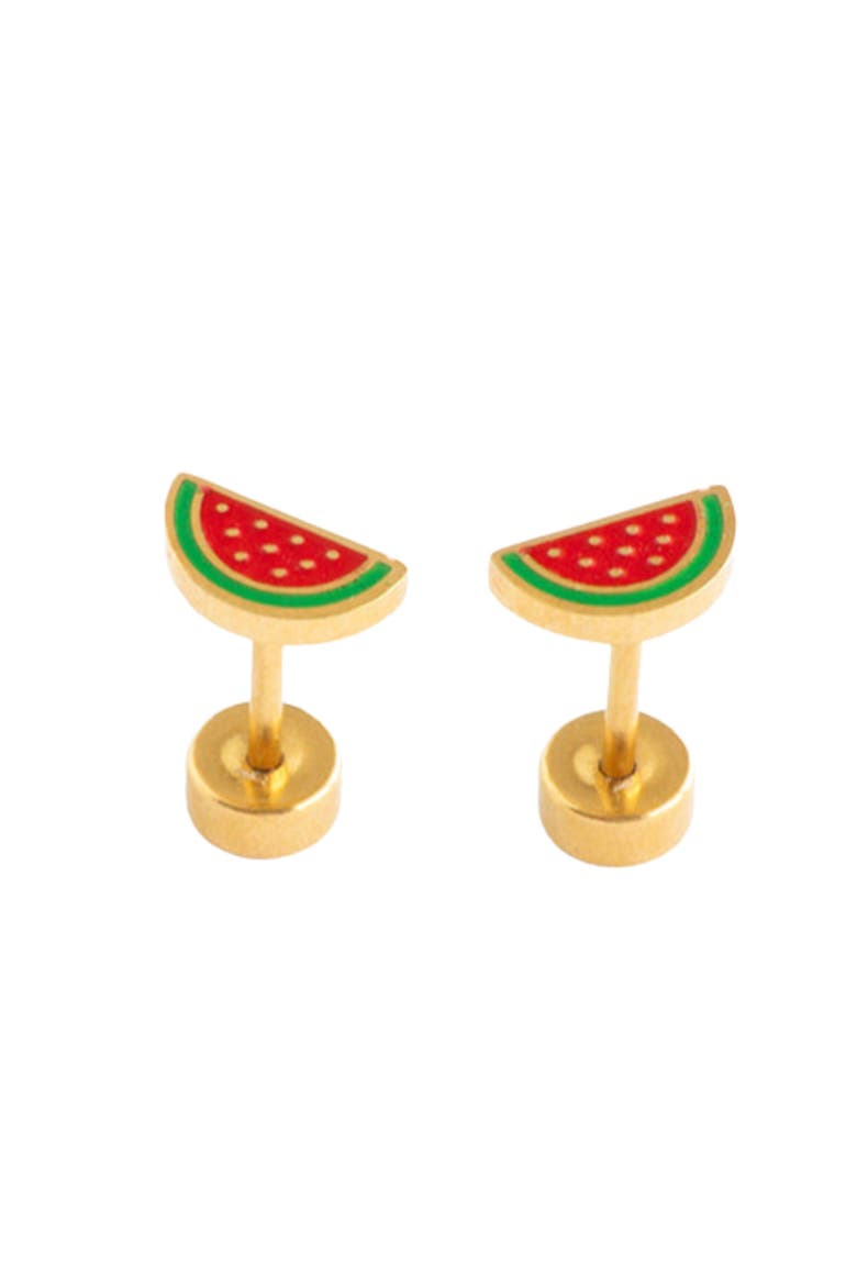 Watermelon Stud Earrings, Main, color, Pink