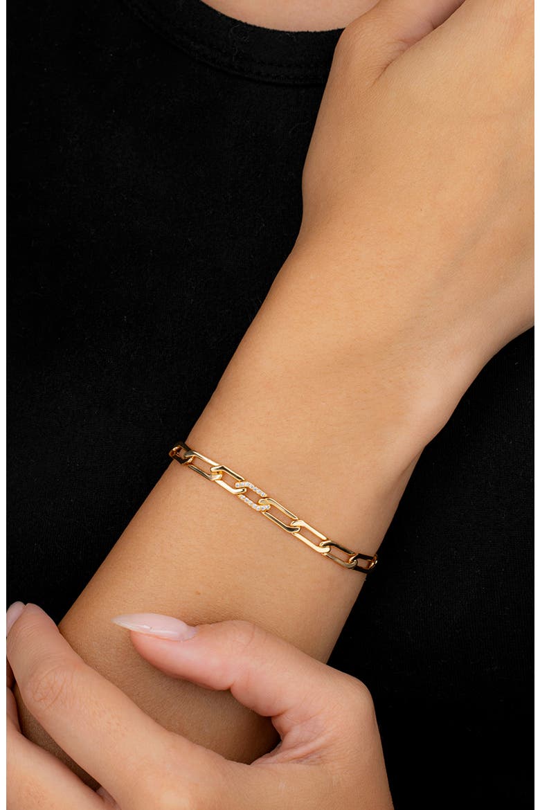 Kinsley CZ Chain Bracelet, Alternate, color, GOLD