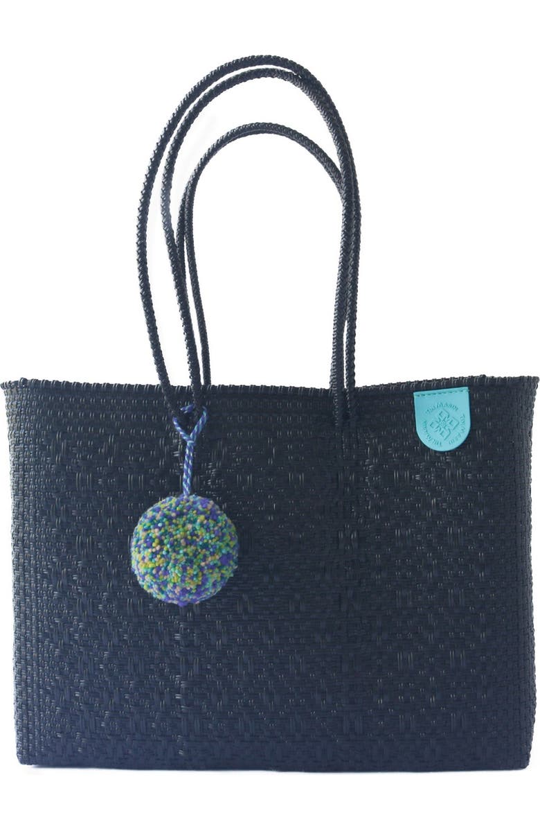 Tin Marin All Black Woven Super Tote, Main, color, Black