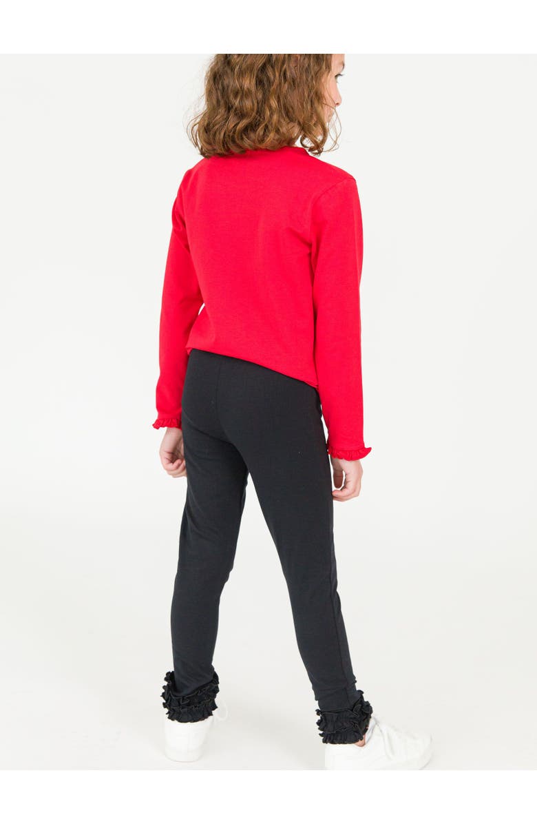 RuffleButts Girls Ruffle Leggings, Alternate, color, Black