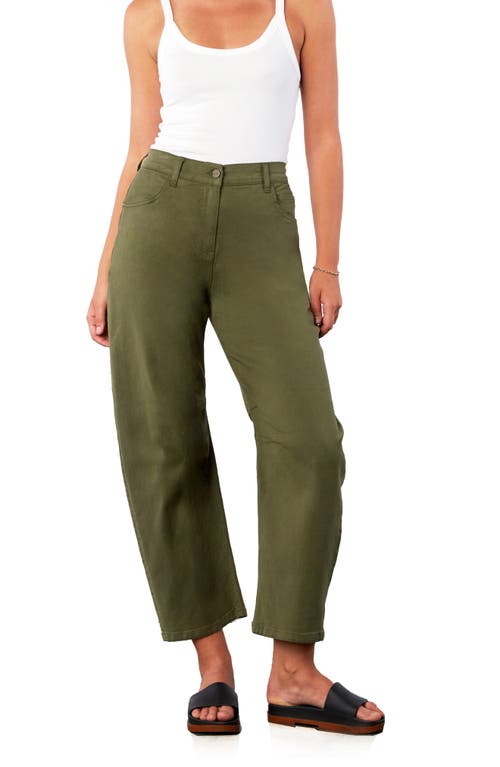 Hint Of Blu Valerie High Waist Ankle Barrel Jeans In Green