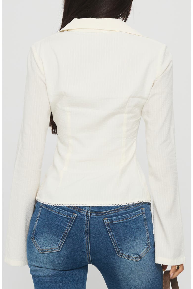 Emersonne Cotton Blend Button-Up Shirt, Alternate, color, WHITE
