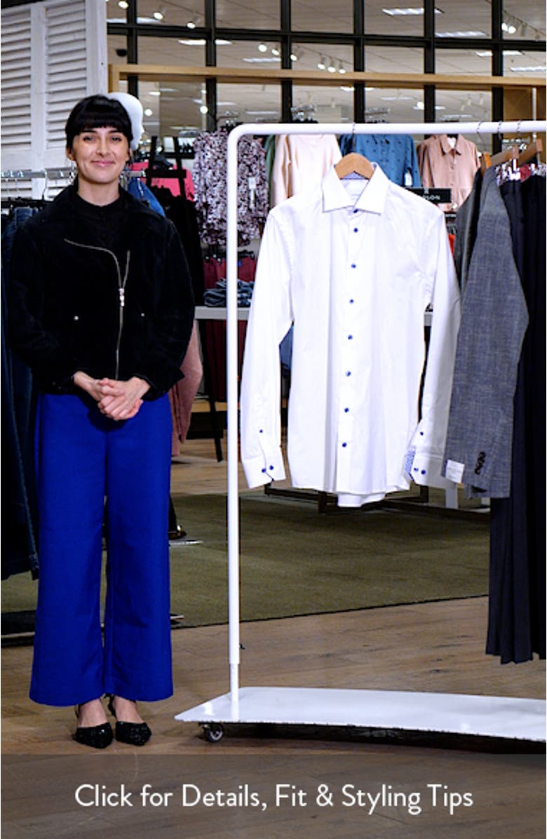 Contemporary Fit Geometric Twill Dress Shirt, sales video thumbnail