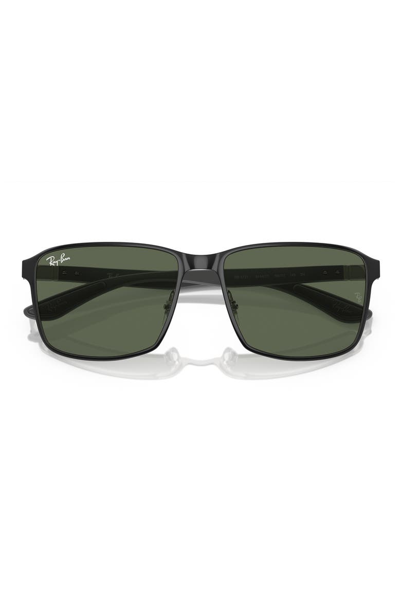 59mm Square Gradient Sunglasses, Alternate, color, BLACK SILVER