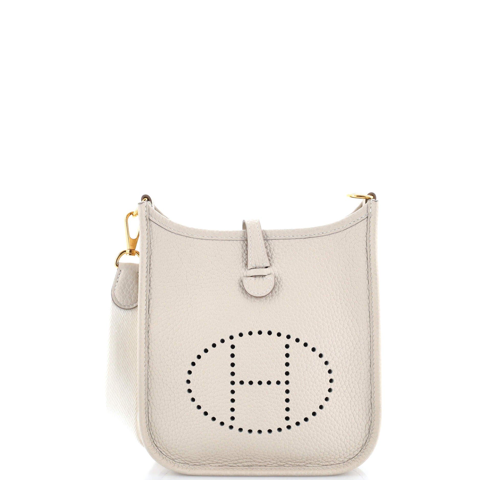 Pre-Owned Hermes Evelyne Bag Gen III Clemence TPM, Main, color, Craie