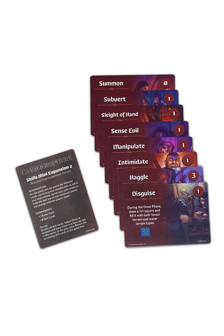 Cartographers Skills 2 Miniexpansion With 8 New Skill Cards, Alternate, color, Multicolored