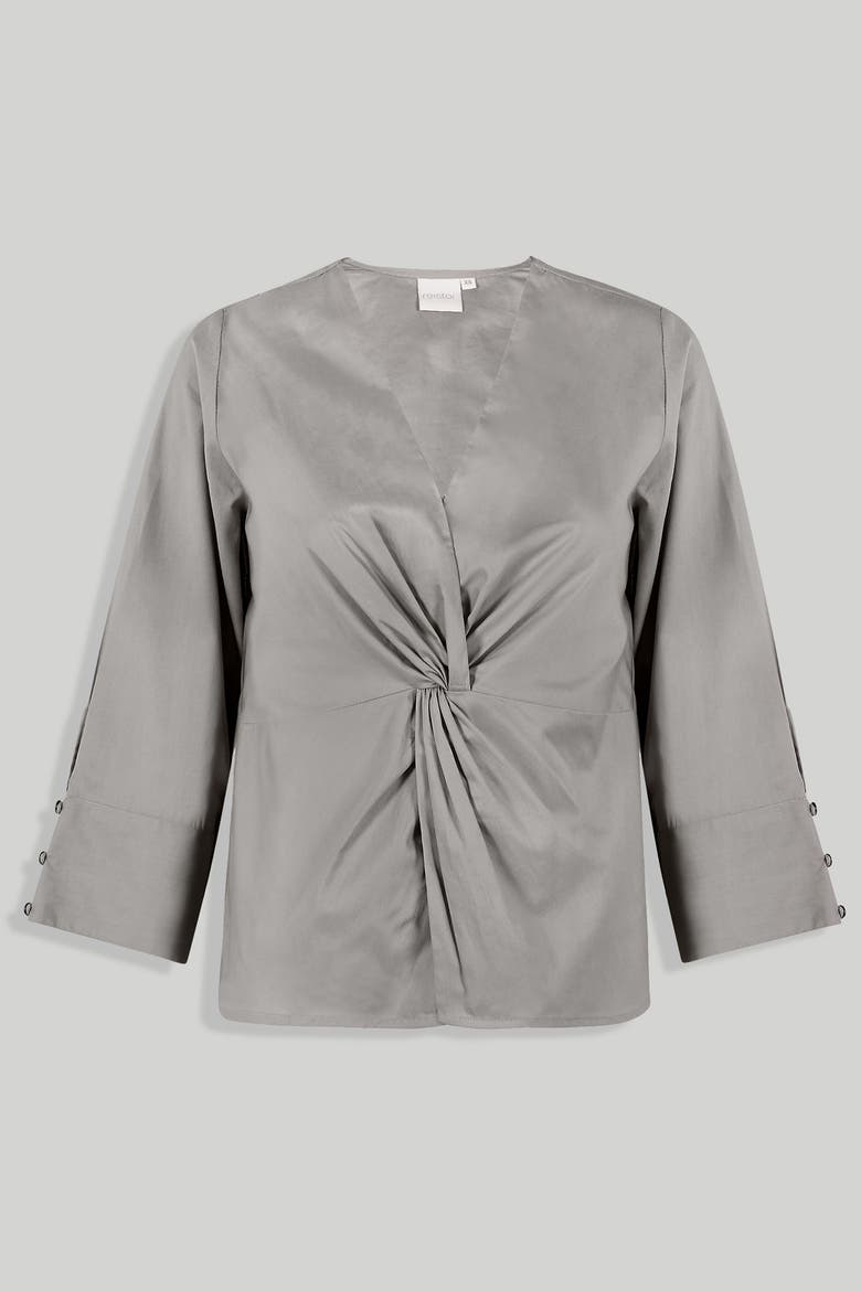 Front Twist Top, Alternate, color, Poplin Ecru