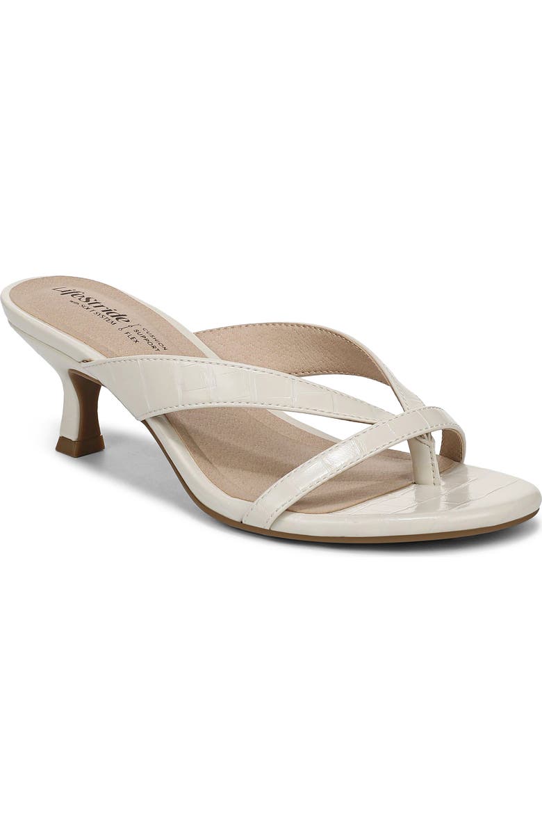 LifeStride Navine Kitten Heel Flip Flop, Main, color, Bone