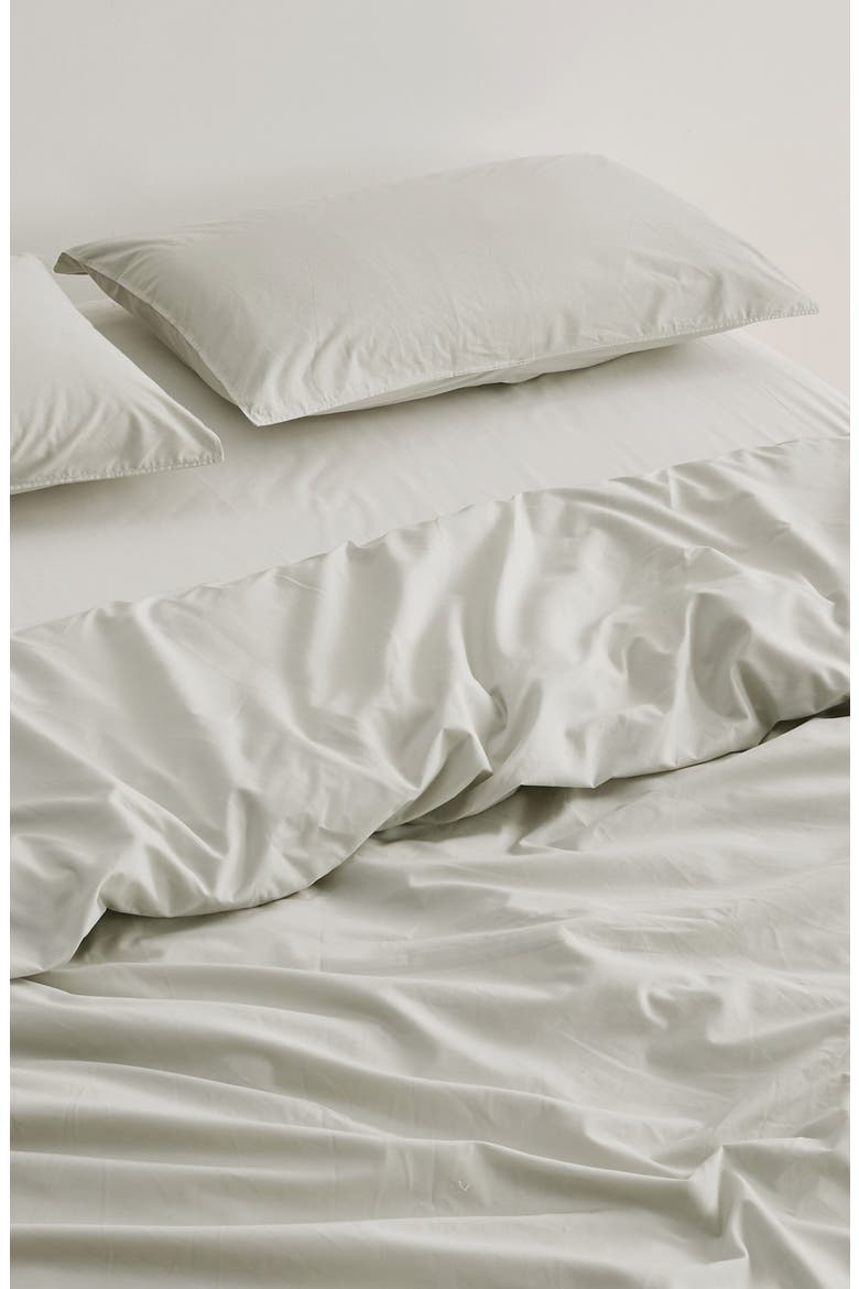 Cotton Percale Duvet Cover, Alternate, color, SAND