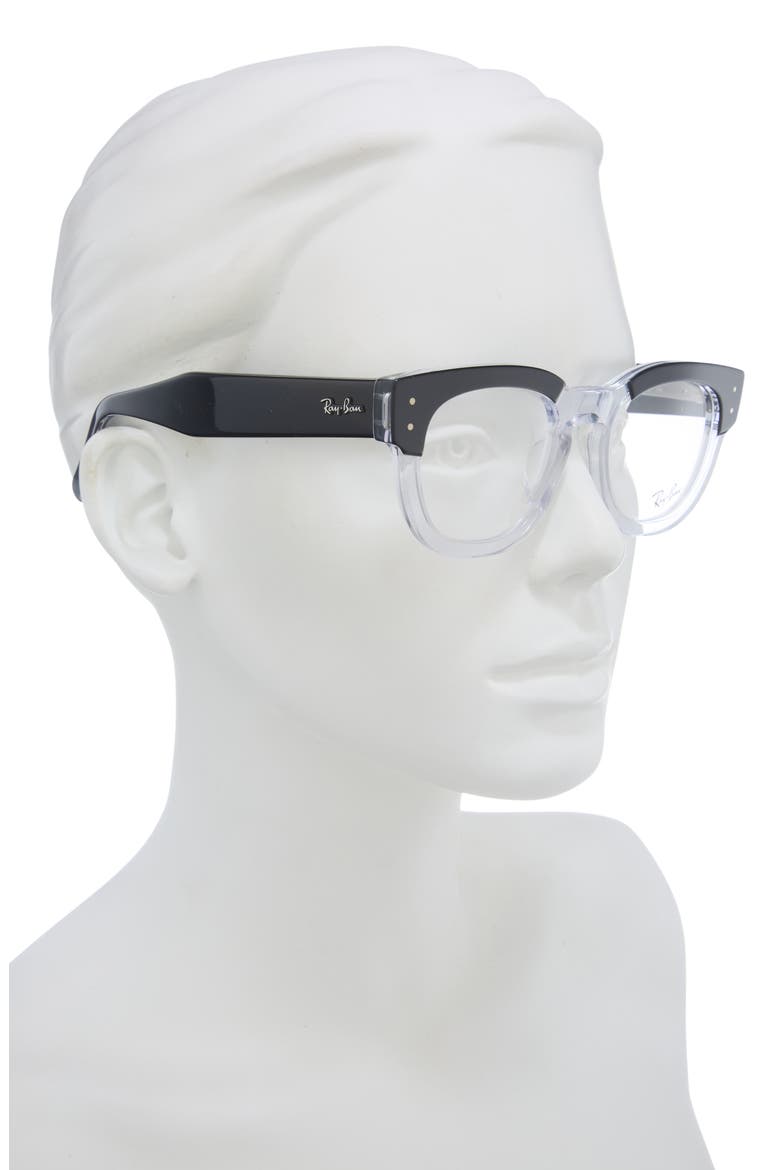 50mm Mega Hawkeye Square Optical Glasses, Alternate, color, BLACK