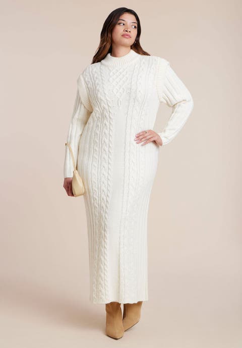 Cable Stitch Sweater Dress (Plus Available)