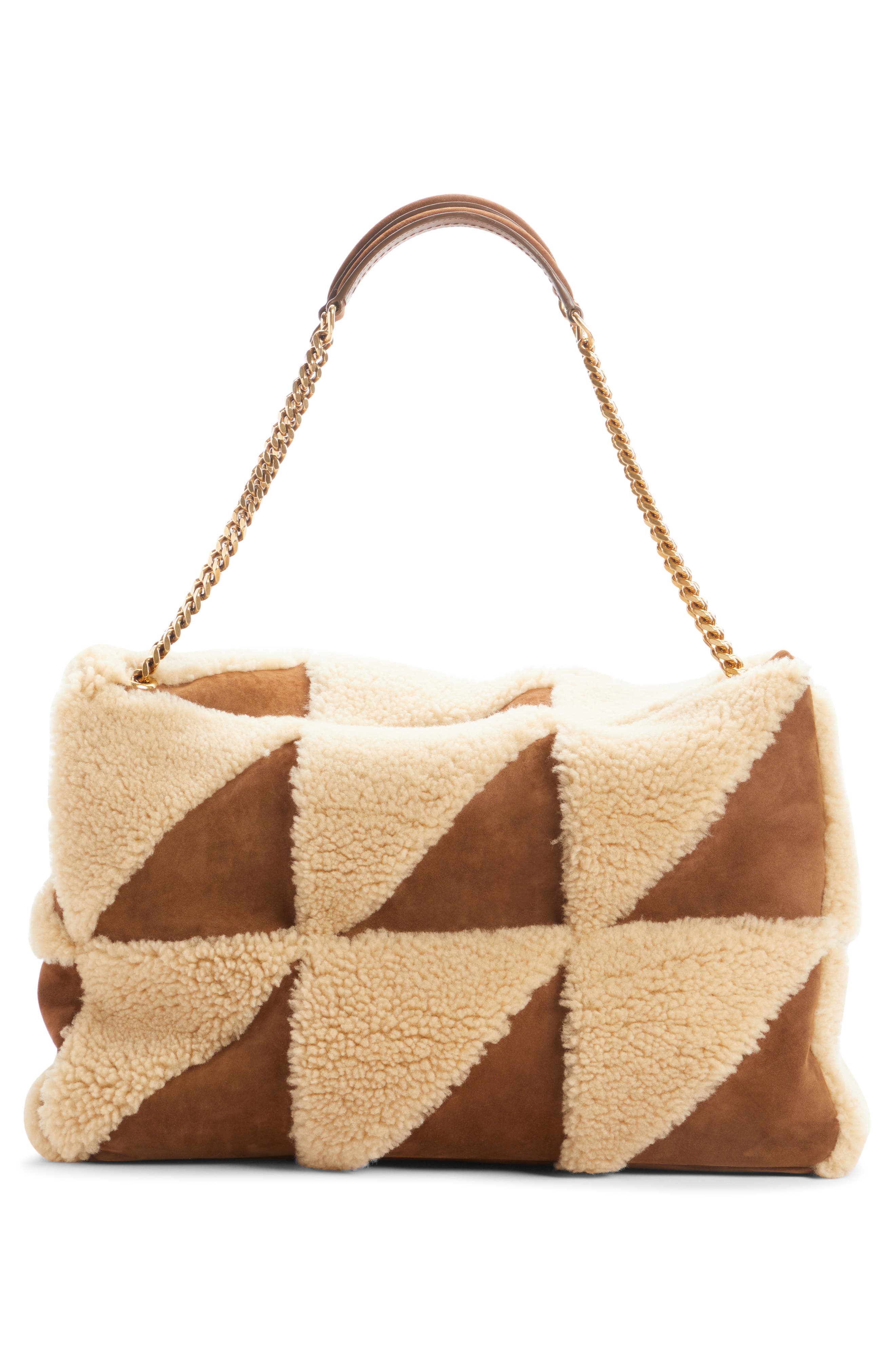 Saint Laurent Giant Jamie Genuine Shearling Shoulder Bag, Alternate, color, 