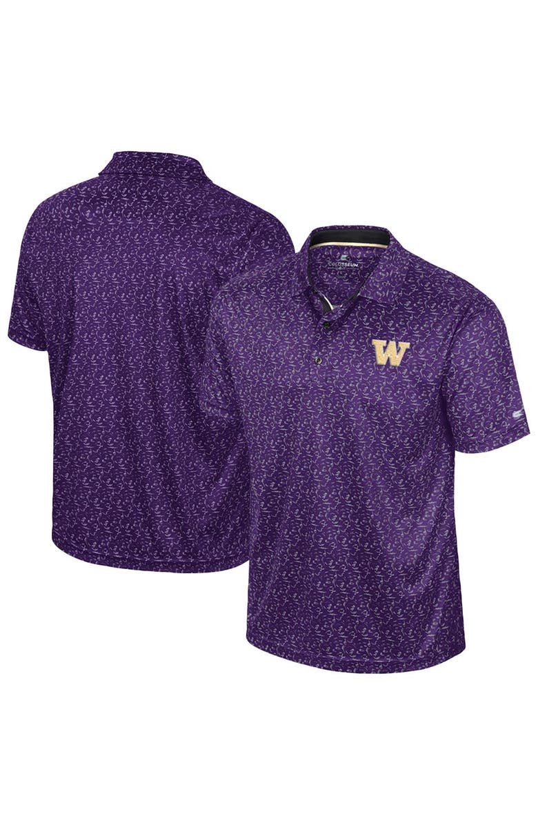 COLOSSEUM Men's Colosseum Purple Washington Huskies Sublimated Golf Polo, Main, color, 