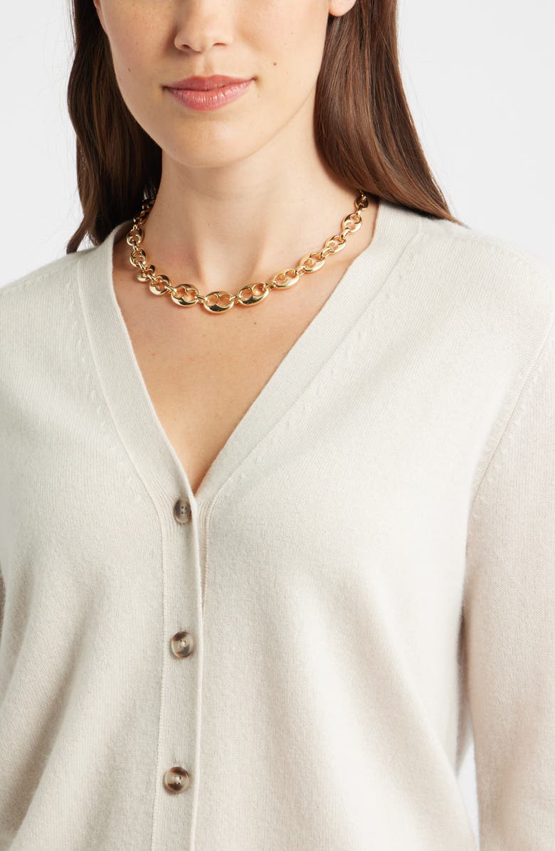 Nordstrom Puffy Mariner Link Necklace, Alternate, color, Gold