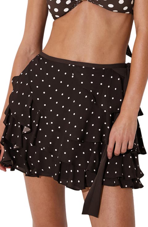 Cherie Polka Dot Tiered Ruffle Skort
