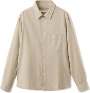 MANGO Linen & Cotton Button-Up Shirt
