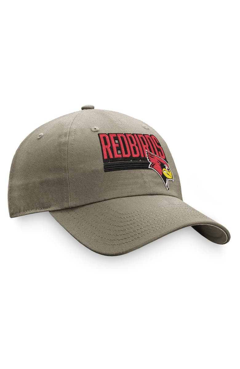 TOP OF THE WORLD Men's Top of the World Khaki Illinois State Redbirds Slice Adjustable Hat, Alternate, color, 