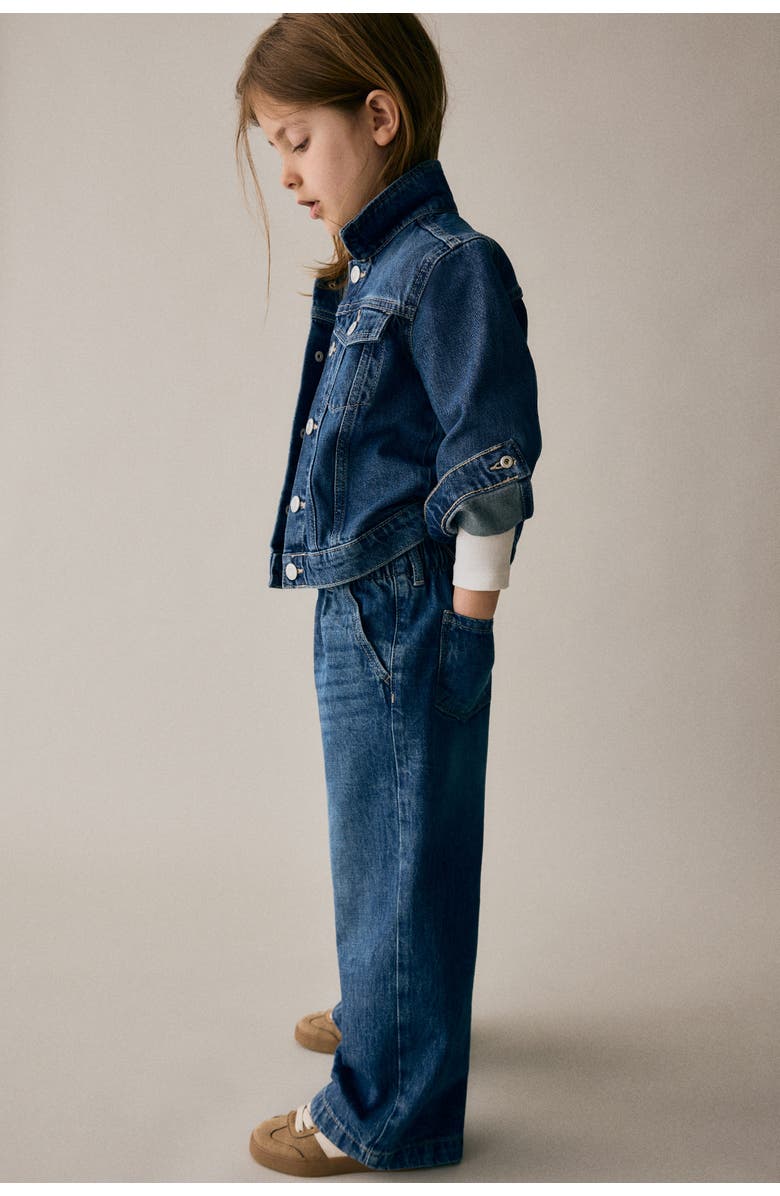 H&M Wide Leg Paper Bag Jeans, Alternate, color, Denim Blue