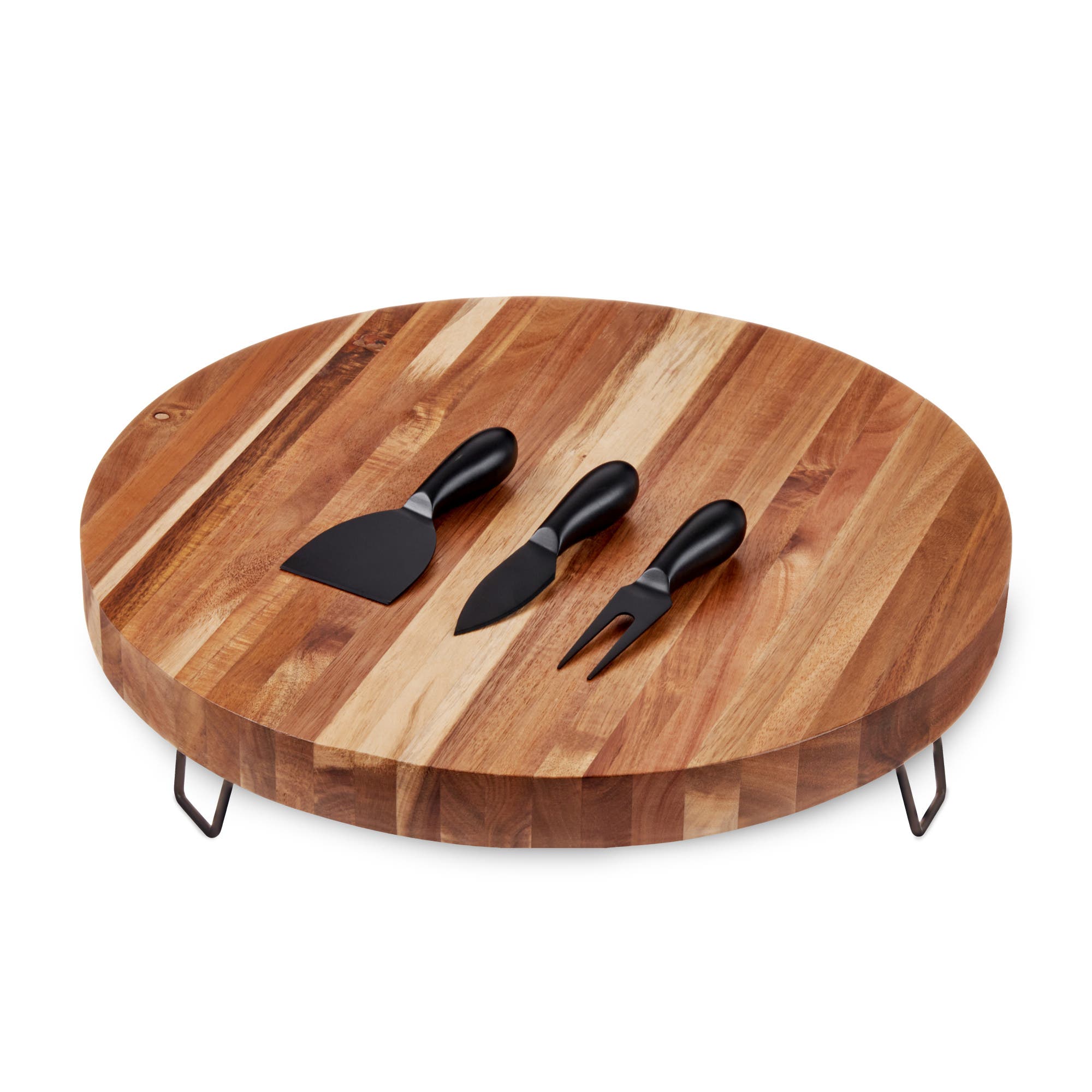 Twine Acacia Footed Cheese Board and Knife Set - Thumbnail 4
