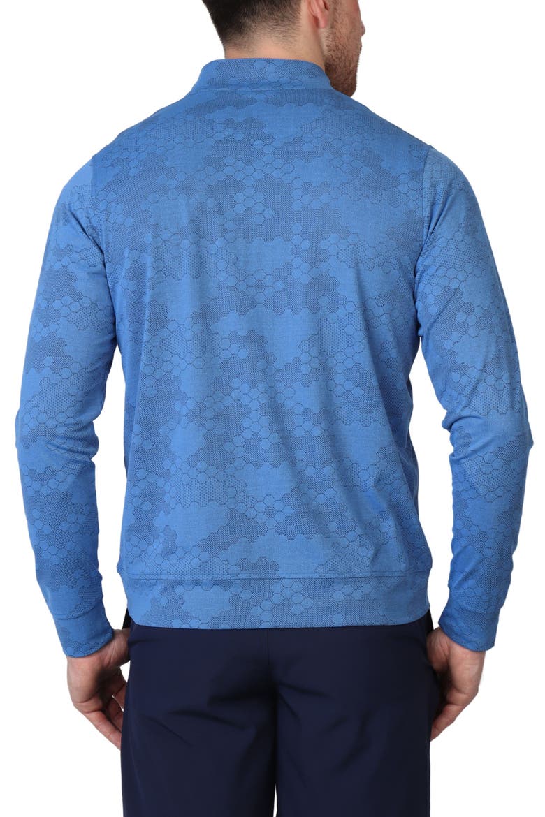 Honeycomb Textured Performance Quarter Zip Pullover, Alternate, color, BLUE