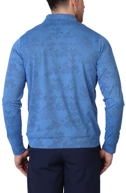 Shop Tailorbyrd Honeycomb Textured Performance Quarter Zip Pullover In Blue