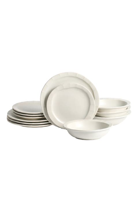 Oasis Stoneware 12-Piece Dinnerware Set