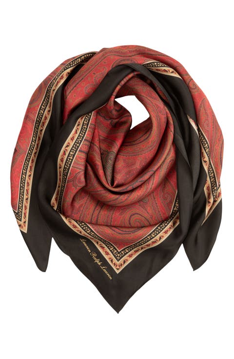 Paisley Square Silk Scarf