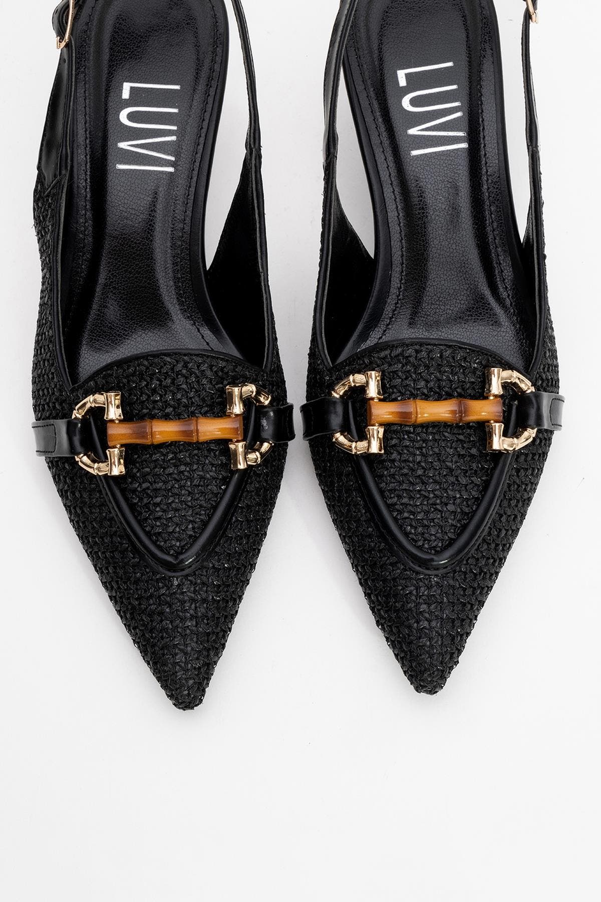 Prologue Shoes Osca Pointed Toe Buckled Slingback Pump, Alternate, color, Black