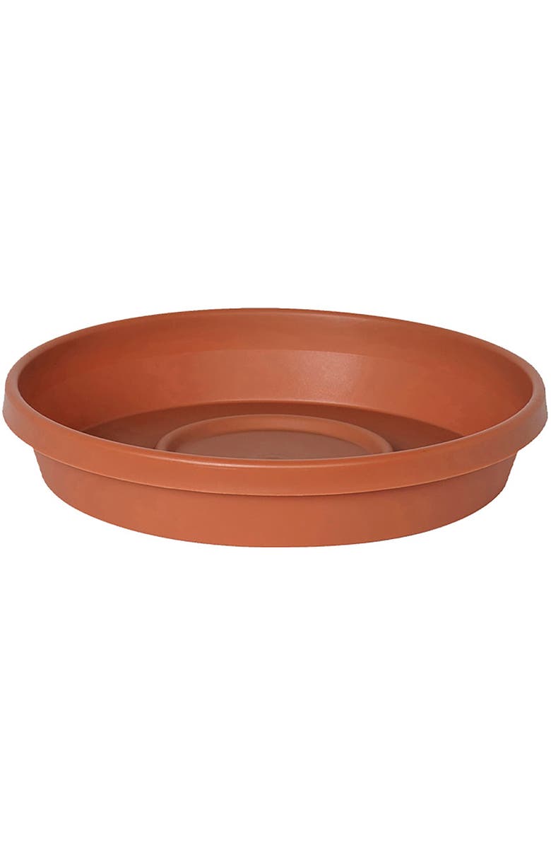 Bloem Terra 14.75 Inch Resin Saucer, Main, color, Brown