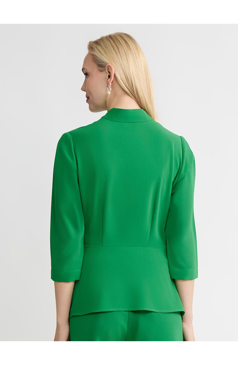 Misook Crepe de Chine Wrap Blouse, Alternate, color, Clover Field
