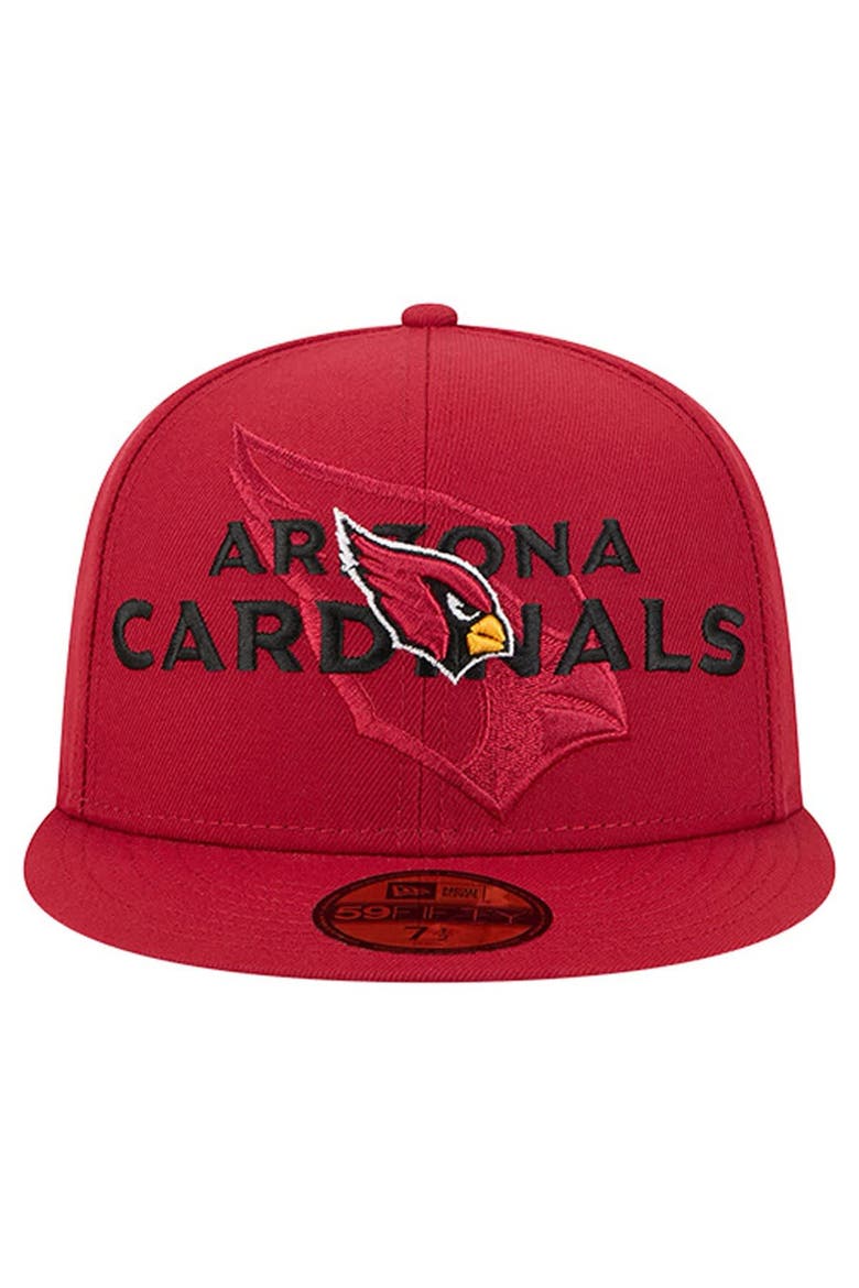 Men's New Era  Cardinal Arizona Cardinals Overlap Wordmark 59FIFTY Fitted Hat, Alternate, color, Cardinal