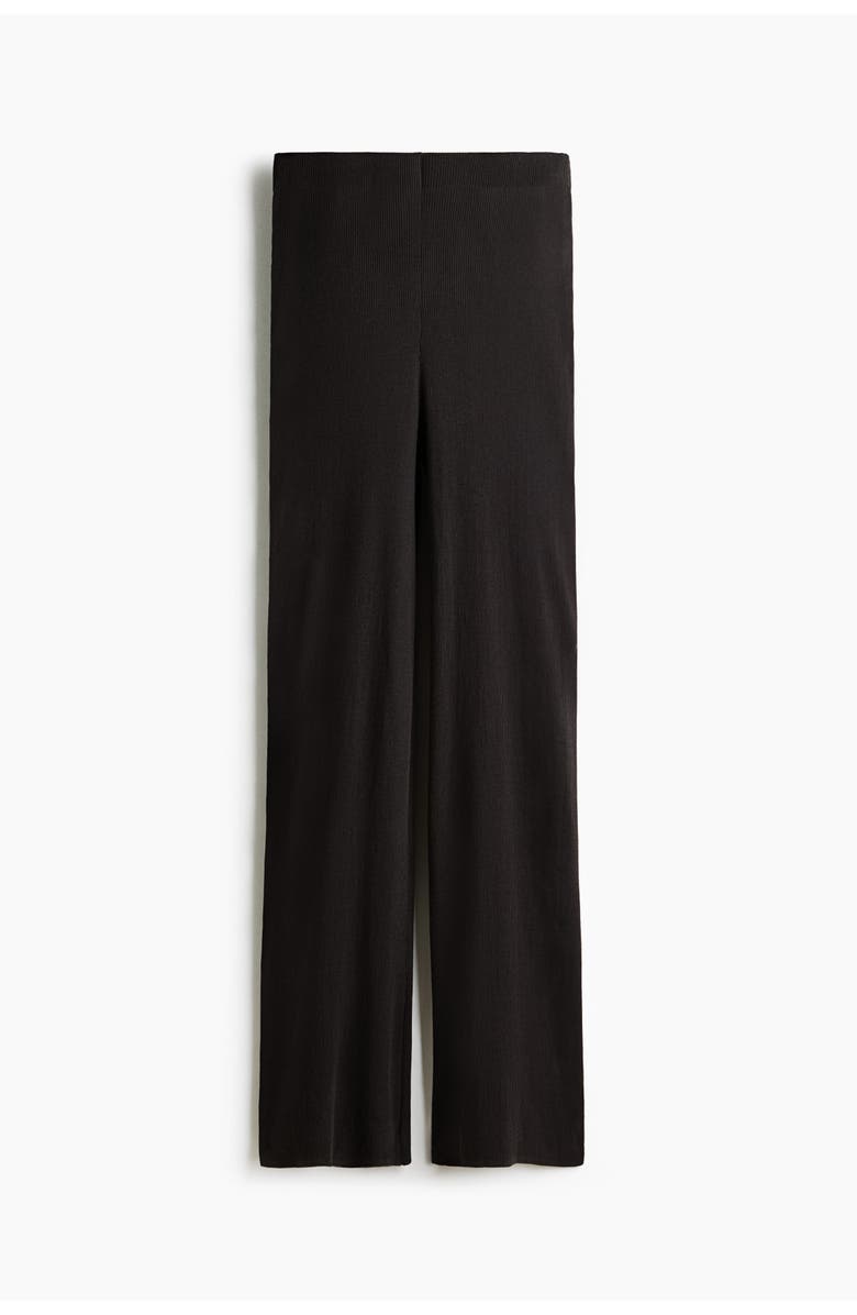 H&M Rib-knit Trousers, Main, color, Dark Brown