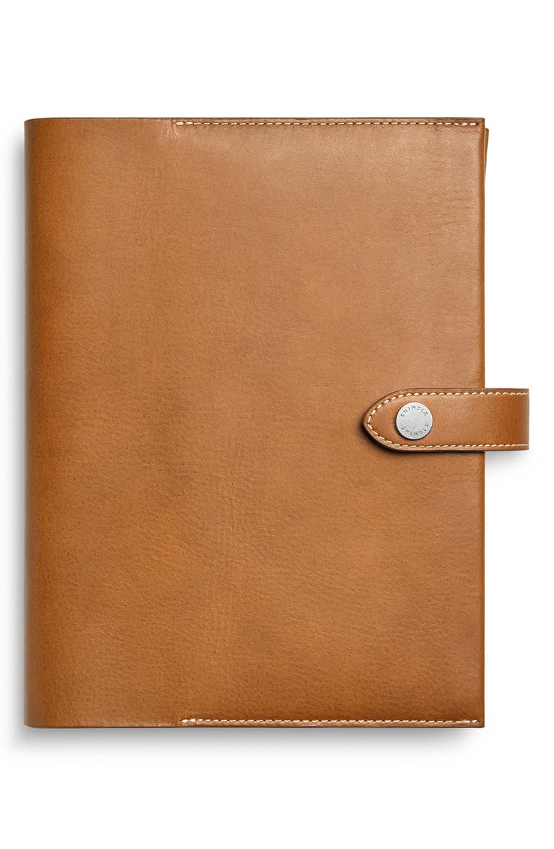 Shinola Snap Vachetta Leather Journal Cover, Main, color, Tan