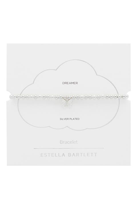 Butterfly & Faux Pearl Stretch Bracelet