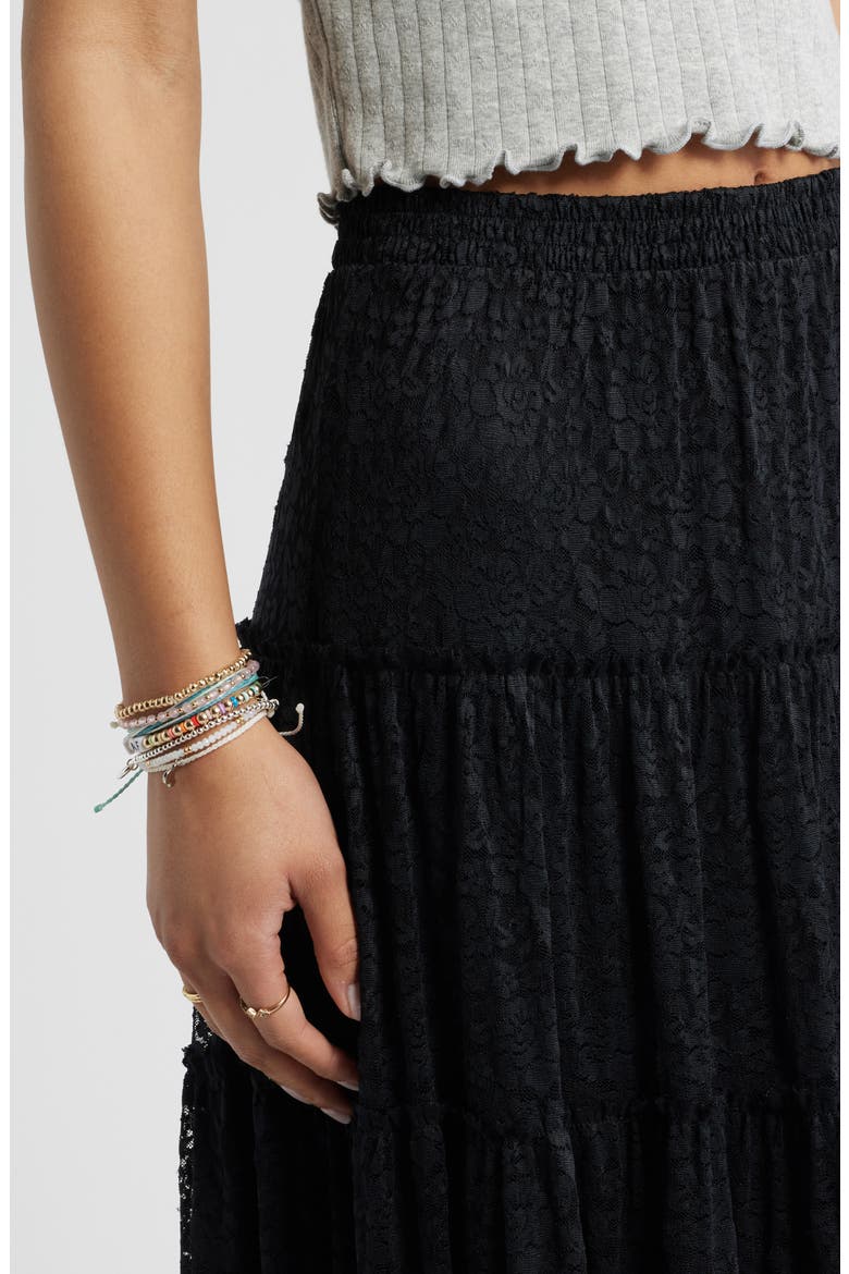 Lace Maxi Skirt, Alternate, color, BLACK