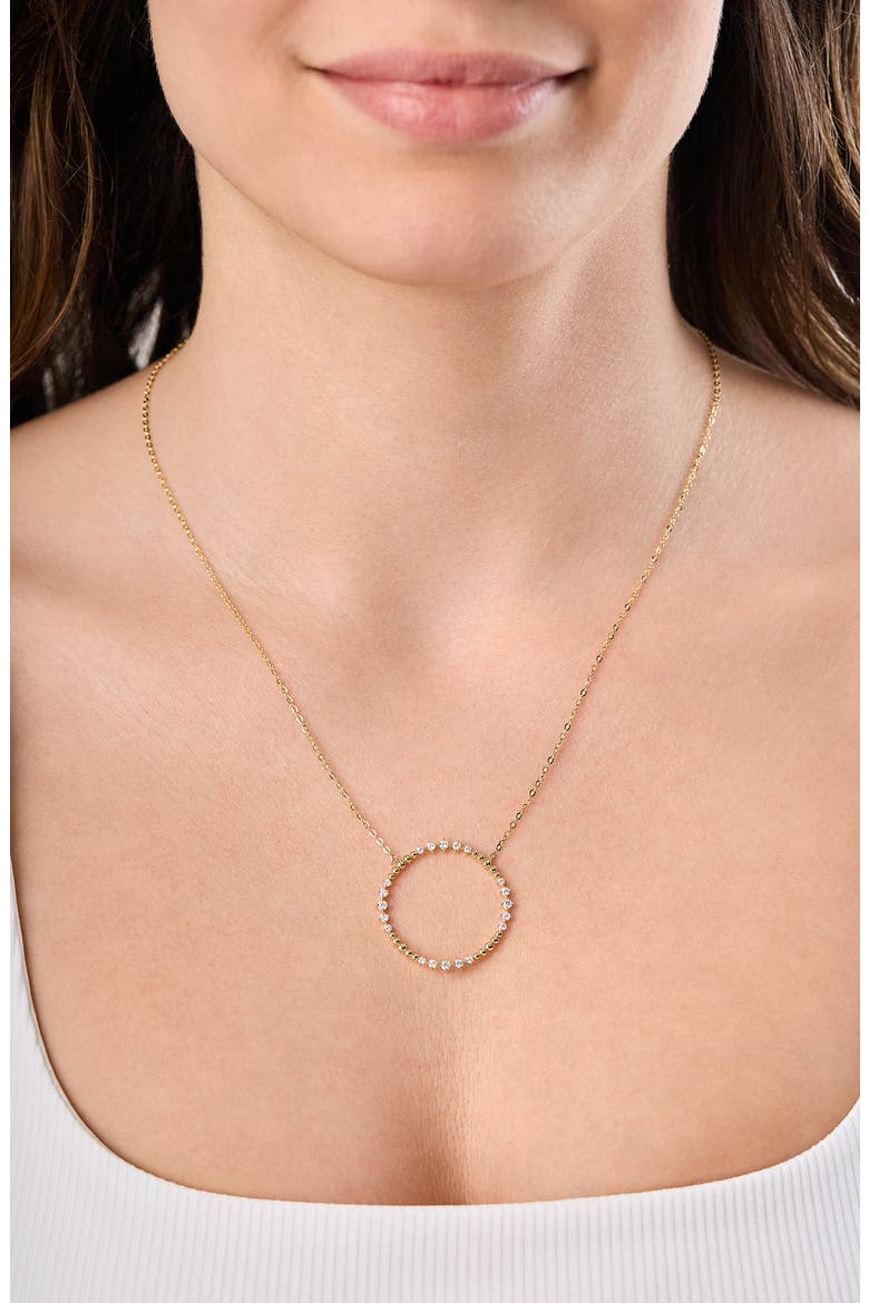 Mykonos Diamond Open Circle Pendant Necklace (Online Trunk Show), Alternate, color, 18K YELLOW GOLD/ DIAMOND